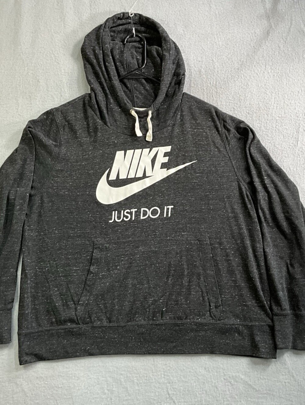 Nike Just Do It Hoodie Women's XL Gray Pullover Sweatshirt Graphic Logo